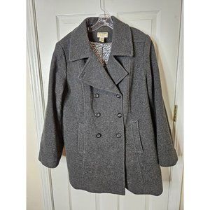 Covington  Women's Winter Wool Trench Coat Jacket Dark Black/Gray 16W